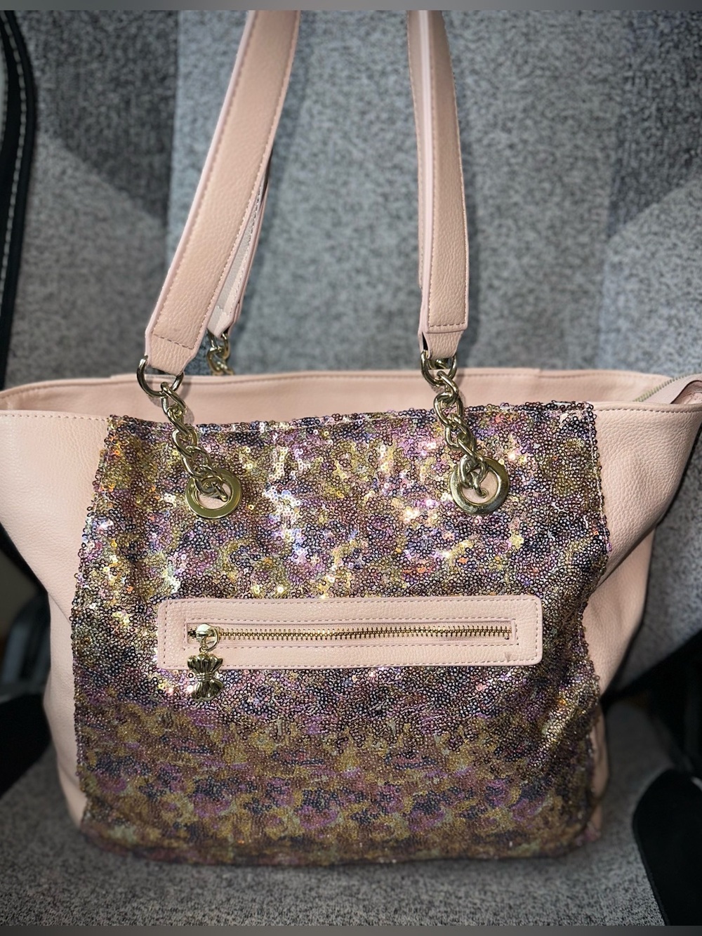 Sequin Accent Pink Betsey Johnson Bag